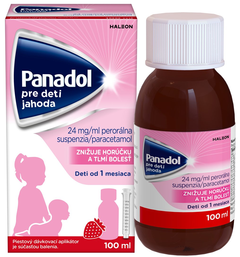 Panadol sirup proti horúčke a bolesti pre deti s príchuťou jahoda 100ml