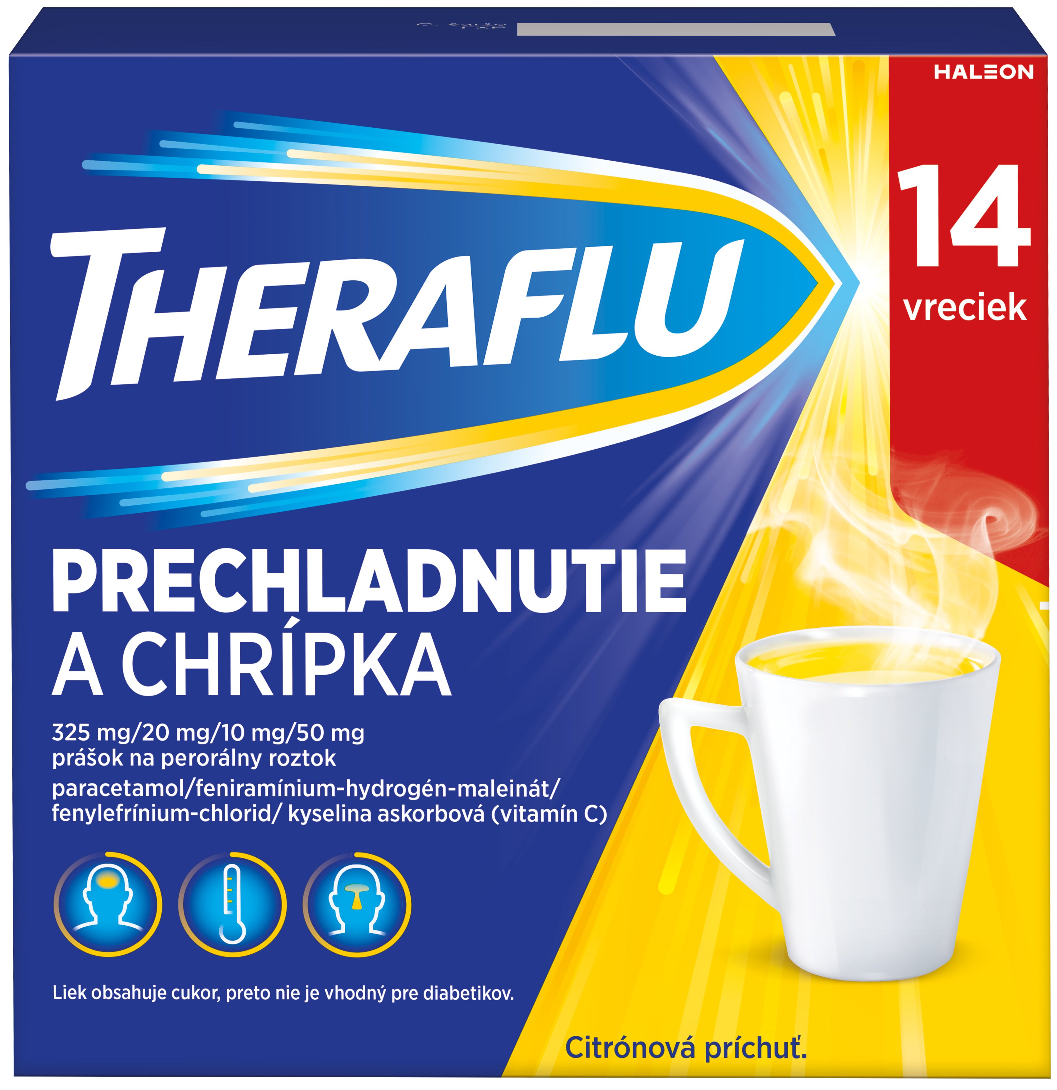 THERAFLU horúci nápoj na chrípku a prechladnutie 14 vrecúšok