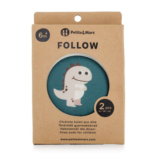 PETITE&MARS Chrániče kolien elastické Follow Misty Green 2 ks