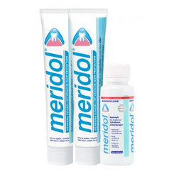 Meridol Duopack 2x75ml zub.pasta + UV100ml