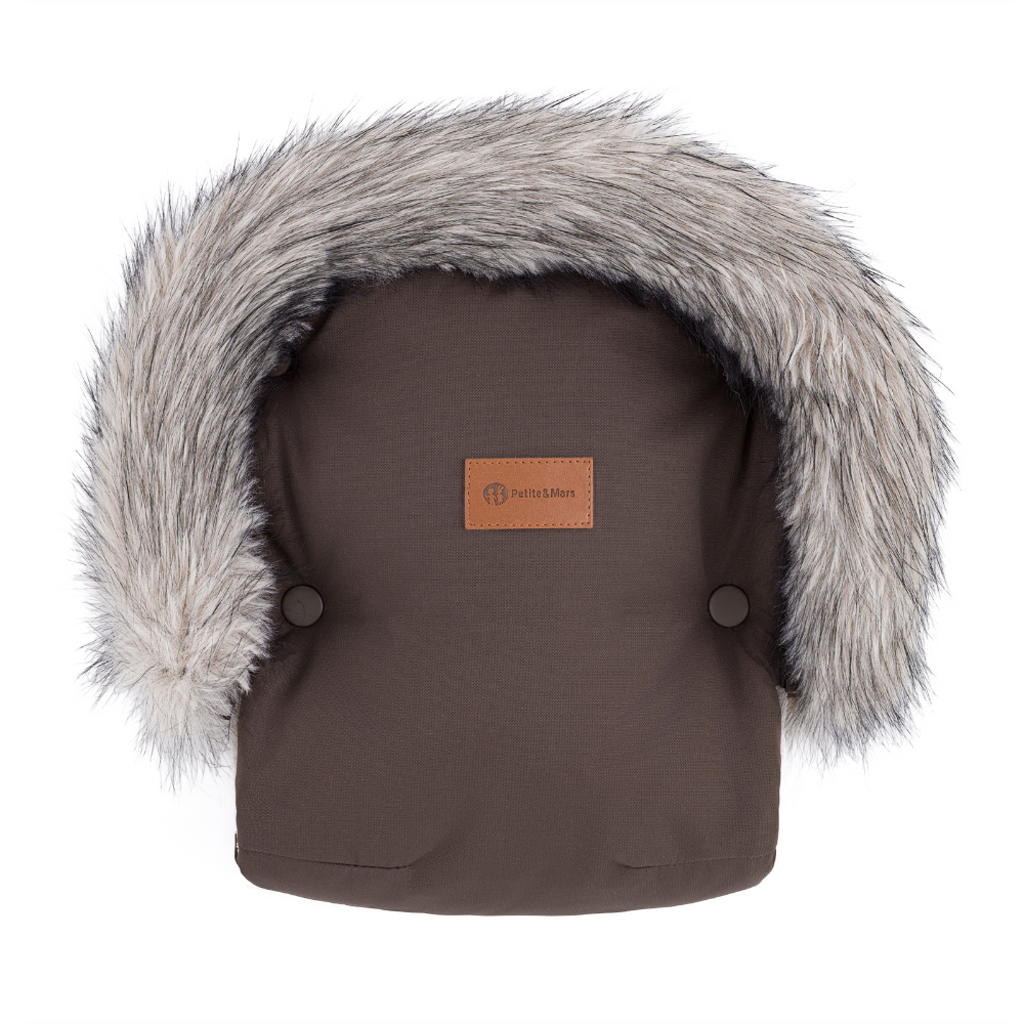 PETITE&MARS Rukavice na kočík Furry Rich Brown