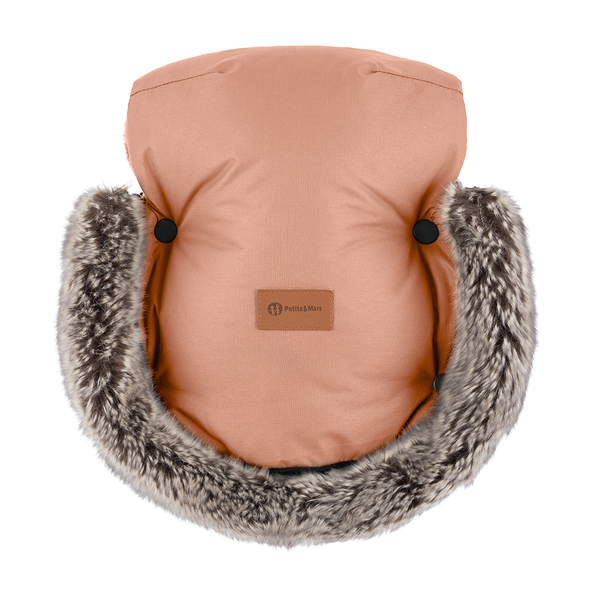 Petite&Mars rukávnik / rukavice Furry Pastel Peach 2 ks