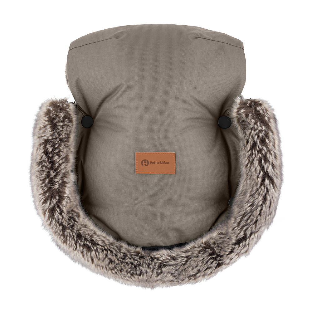 PETITE&MARS Rukavice na kočík Furry Mocha Mousse