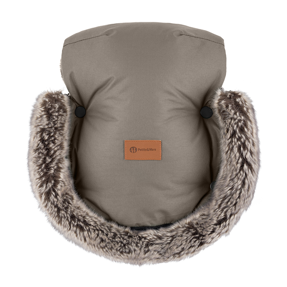 PETITE&MARS Rukavice na kočík Furry Mocha Mousse
