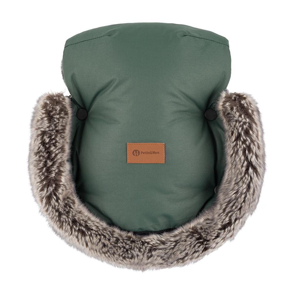 PETITE&MARS Rukavice na kočík Furry Veritable Khaki