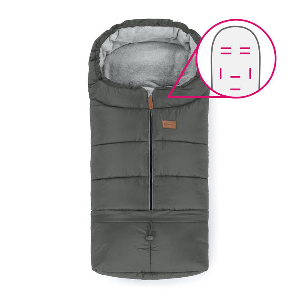PETITE&MARS Fusak nastaviteľný 3v1 Jibot Horizontal Charcoal Grey