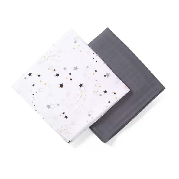 BABYONO Plienky mušelínové zavinovacie Bamboo 120 x 120 cm 2 ks Stardust