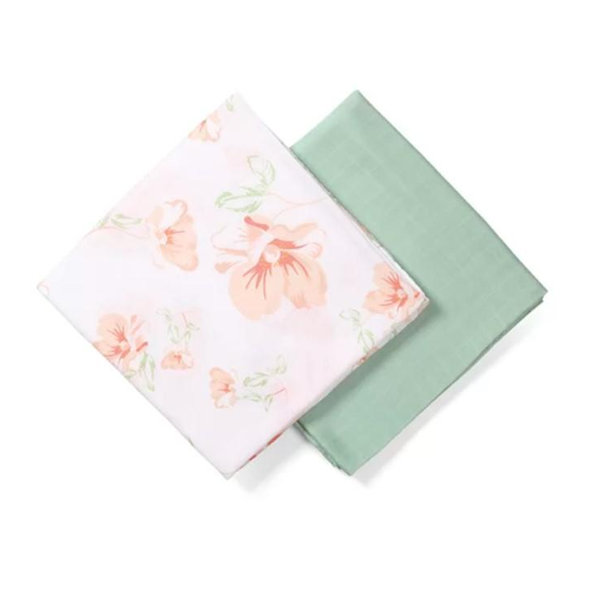BABYONO Plienky mušelínové zavinovacie Bamboo 120 x 120 cm 2 ks Tropic Flower