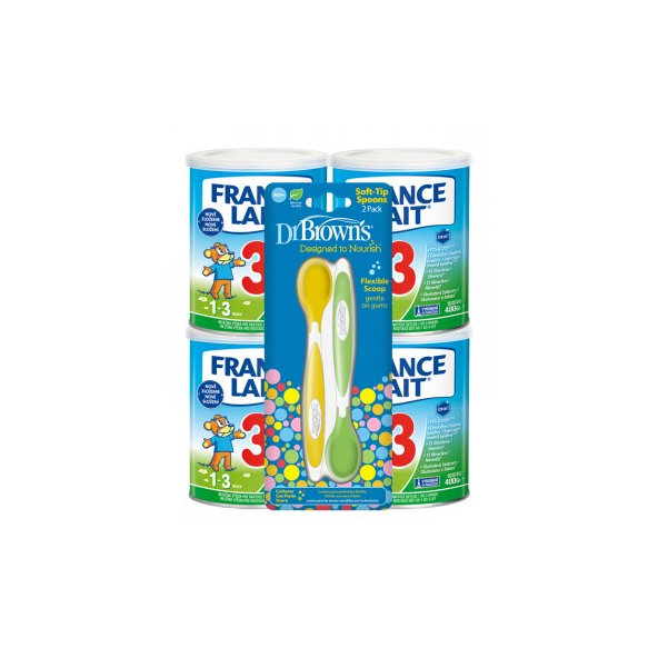 France Lait 3 4x400g + Dr.Browns Lyžičky 2 kusy