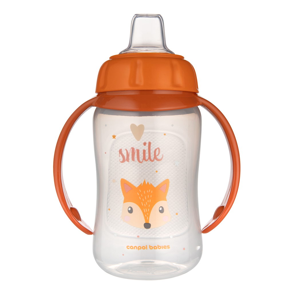 Canpol Babies Cute Animals Tréningový hrnček oranžový 6 m+ 320 ml