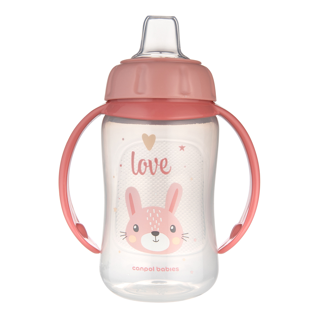 Canpol Babies Cute Animals Tréningový hrnček ružový 6 m+ 320 ml