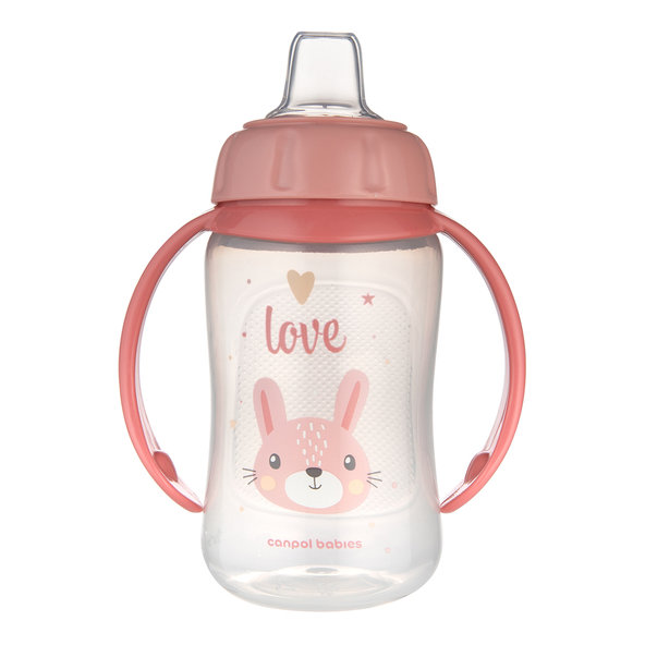 Canpol Babies Cute Animals Tréningový hrnček ružový 6 m+ 320 ml