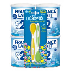 France Lait 2 4x400g + Dr.Browns Lyžičky 2 kusy