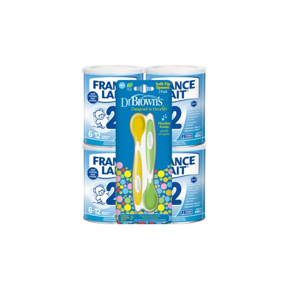 France Lait 2 4x400g + Dr.Browns Lyžičky 2 kusy