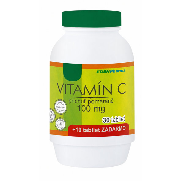 EDENPharma VITAMÍN C 100 mg príchuť pomaranč 30+10 tabliet zadarmo
