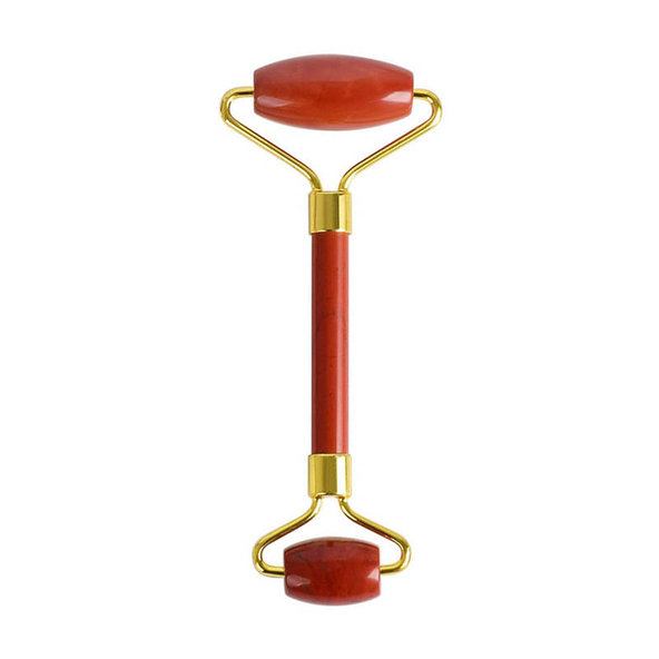 Masážny roller na tvár z červeného jadeitu Venoc