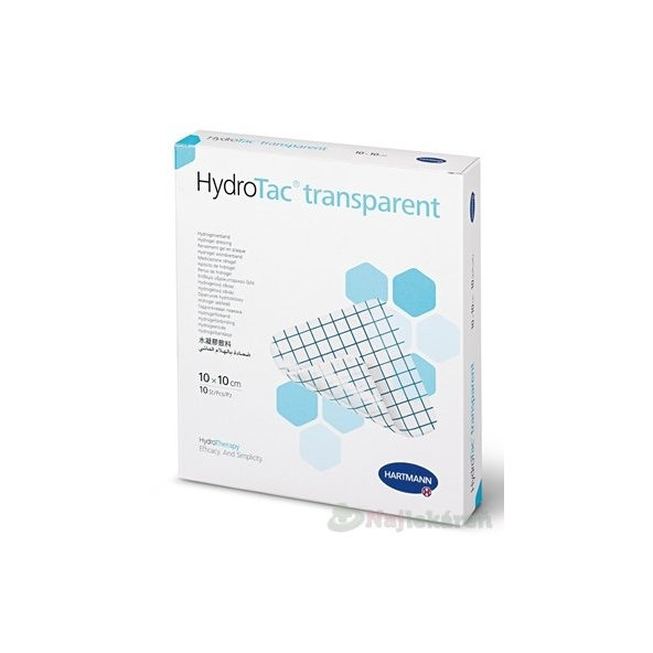 HydroTac transparent Krytie na rany hydrogélový obväz (10x10cm) 10ks