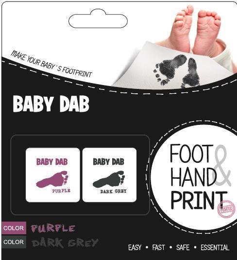 E-shop BABY DAB Farba na detské odtlačky 2ks fialová, šedá