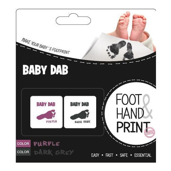 BABY DAB Farba na detské odtlačky 2ks fialová, šedá