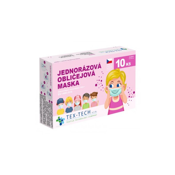 Ochran. rúško detské  10ks/bal dievča