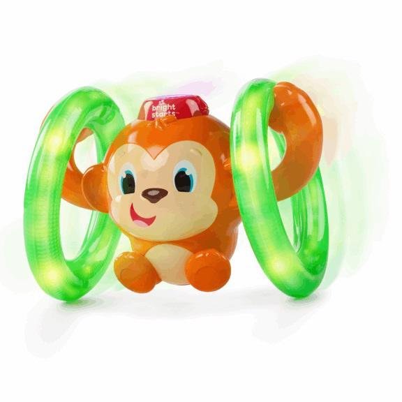 E-shop BRIGHT STARTS Hračka svietiaca hudobná opička LLB Roll & Glow™ 6-36m