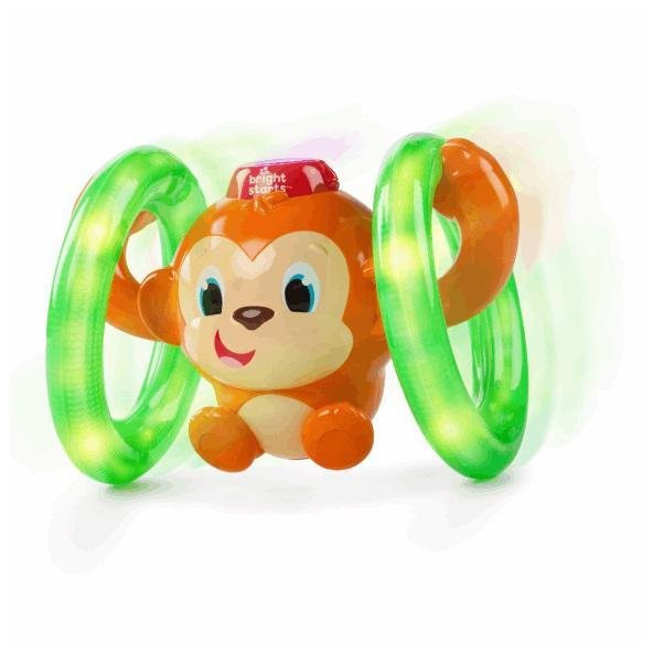 BRIGHT STARTS Hračka svietiaca hudobná opička LLB Roll & Glow™ 6-36m