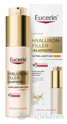 Eucerin HYALURON-FILLER+ELASTICITY Denný krém ultra ľahký SPF50 50ml kúpite na Najlekaren.eu