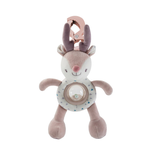 PETITE&MARS Hračka vibračná na štipci s hrkálkou srnka Suzi