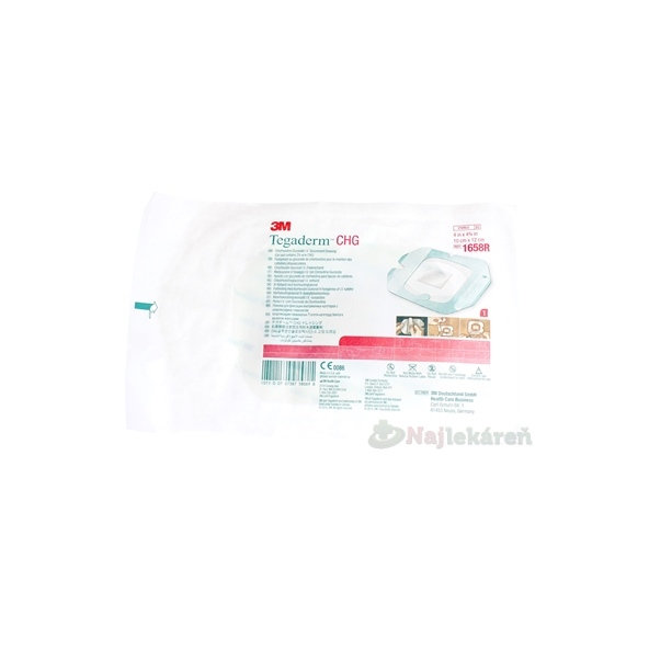 3M Tegaderm CHG 1658R antimikrobiálne krytie 10 cm x 12 cm