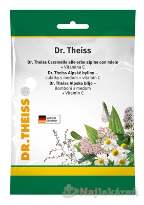 Dr. Theiss Alpské byliny cukríky s medom a vitamínom C 75 g