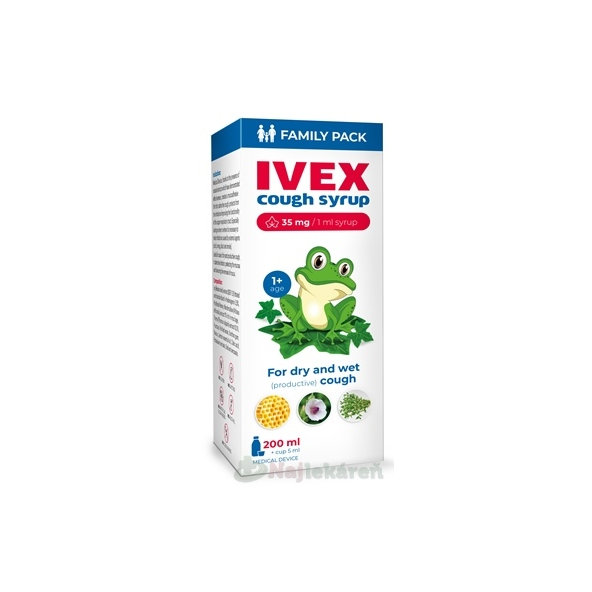 IVEX sirup na suchý a vlhký kašeľ pre deti 200ml
