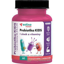 Astina Pharm Probiotika KIDS malina + zinok 60 ks