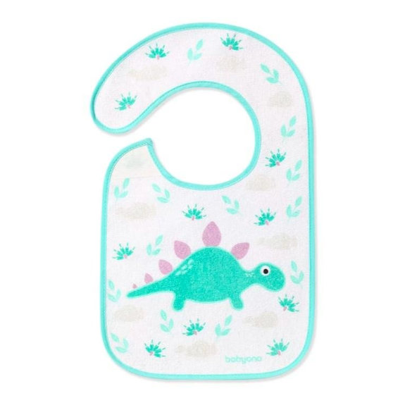 BABYONO Podbradník Froté, stredný, vodeodolný 6 m+ dino