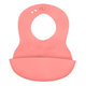 BABYONO Podbradník mäkký plastový s vreckom bez BPA coral 6 m+