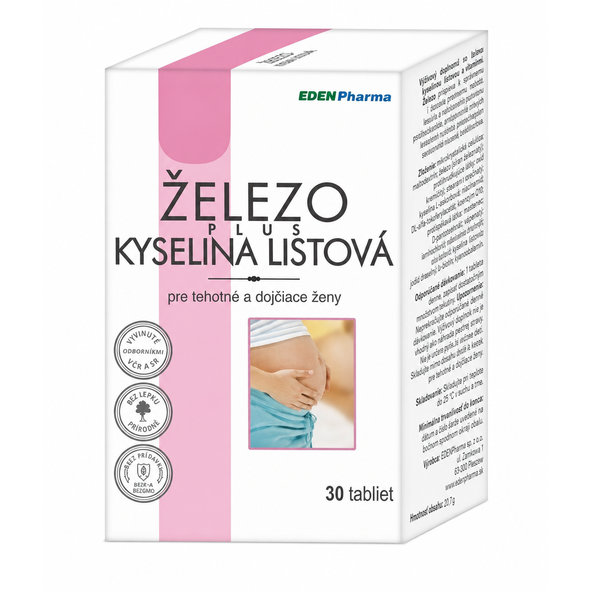 EDENPharma ŽELEZO + KYSELINA LISTOVÁ 30 tabliet