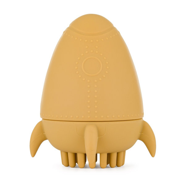 PETITE&MARS Hračka do vody s kefkou Splashy Rocket Intense Ochre 6m+