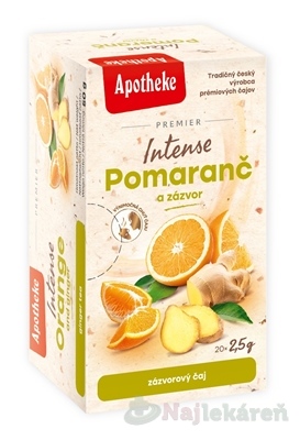 APOTHEKE PREMIER Intense Pomaranč a Zázvor zázvorový čaj 20x2,5 g
