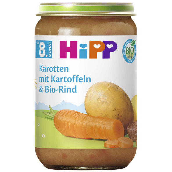 HiPP BIO Zemiaky zelenina a hovädzie mäso 220 g od 8. mesiaca