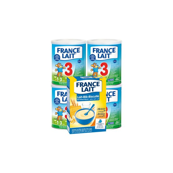 France Lait 3 dojčenské mlieko 12-36 m + kaša 250 g