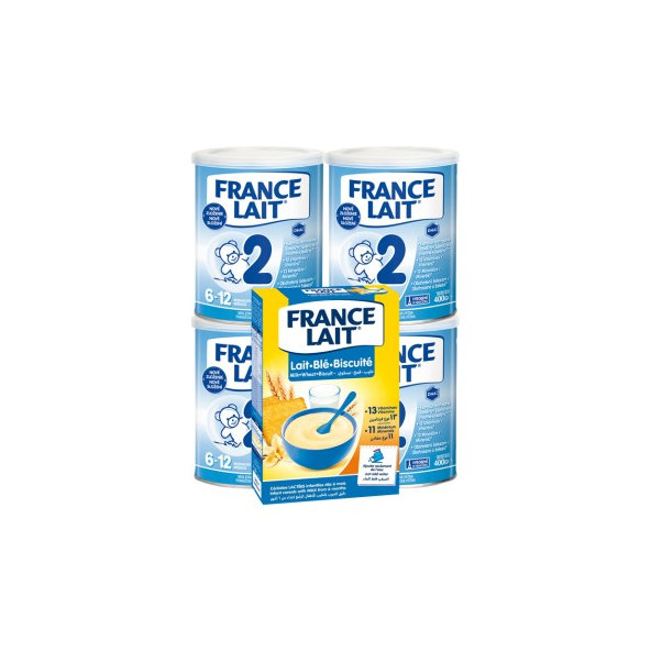 France Lait 2 4x400g + FL kaša pšen. sušienk. 250g