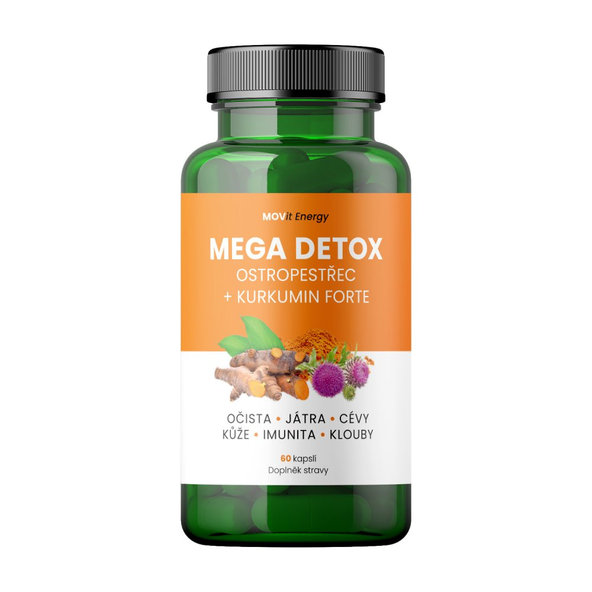 MOVit Energy Mega Detox Forte ostropestrec + kurkumín 60 kapsúl