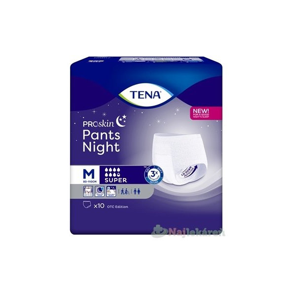 TENA Pants Night Super M naťahovacie inkontinenčné nohavičky na noc 10ks