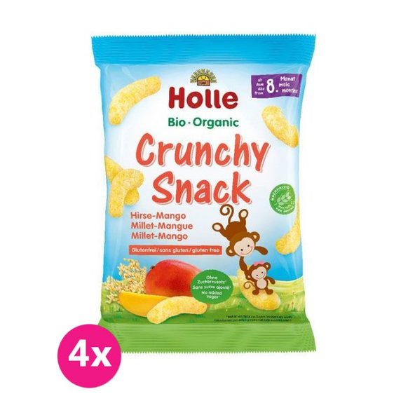 4x HOLLE Bio organické chrumky pšenové s mangom, 25g