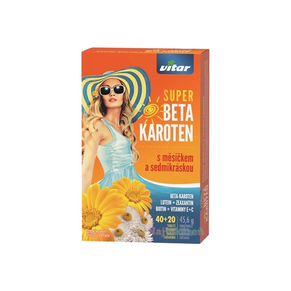 VITAR Super beta karoten s nechtíkom a sedmokráskou 60 tbl (40 + 20 ks ZADARMO)