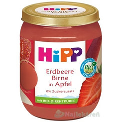 HiPP Príkrm BIO Jablko, jahody a hrušky 4m+ 160 g