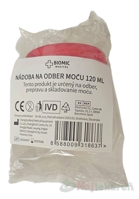BIOMIC Nádoba na ODBER MOČU jednorazová 120 ml 1 ks
