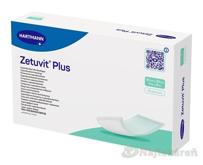 ZETUVIT Plus kompres nasiakavý sterilný 10x20 cm 10 ks kúpite na Najlekaren.eu