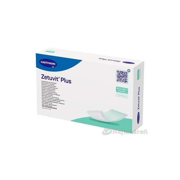 ZETUVIT Plus kompres nasiakavý sterilný 10x20 cm 10 ks