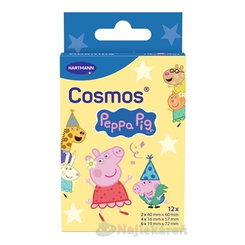 Cosmos Peppa Pig vodeodolná detská náplasť na rany, 3 veľkosti 12ks