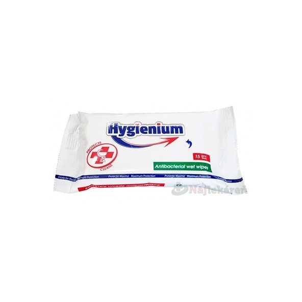 HYGIENIUM Antibakteriálne vlhčené utierky 15 ks